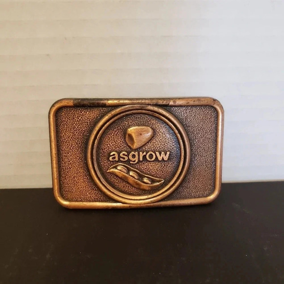 Century  Canada Asgrow Mens Advertising Copper toned Metal Belt Buckle. - Picture 1 of 4